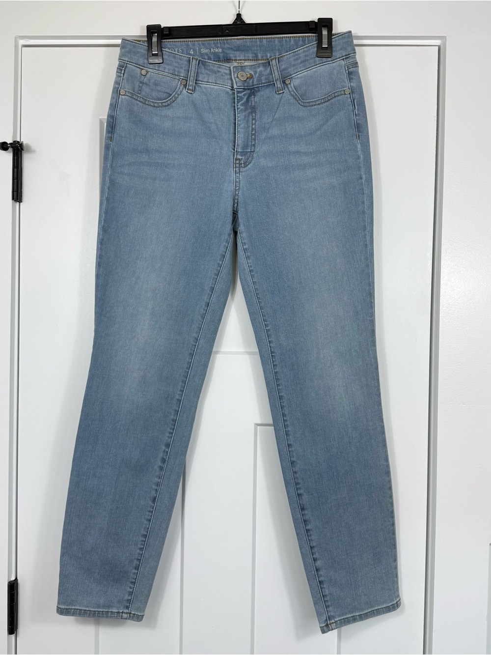 Talbots Flawless Slim Ankle Light Wash Stretch Mid Rise Denim Women’s Size 4
